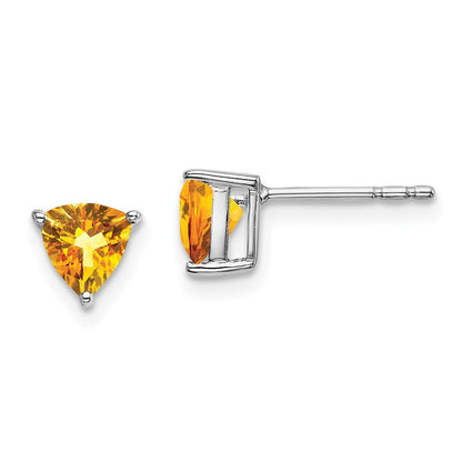 Ohrringe aus 14K Weißgold mit Trillion-Citrin