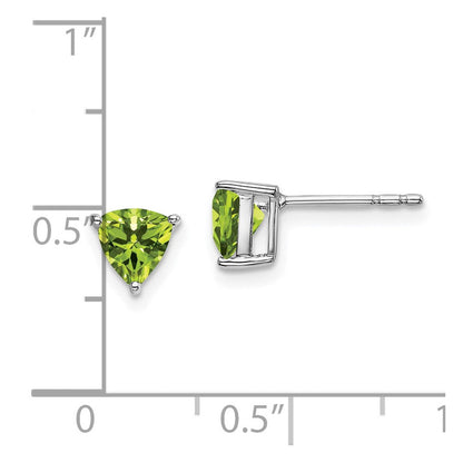 Ohrringe aus 14K Weißgold mit Trillion-Peridot