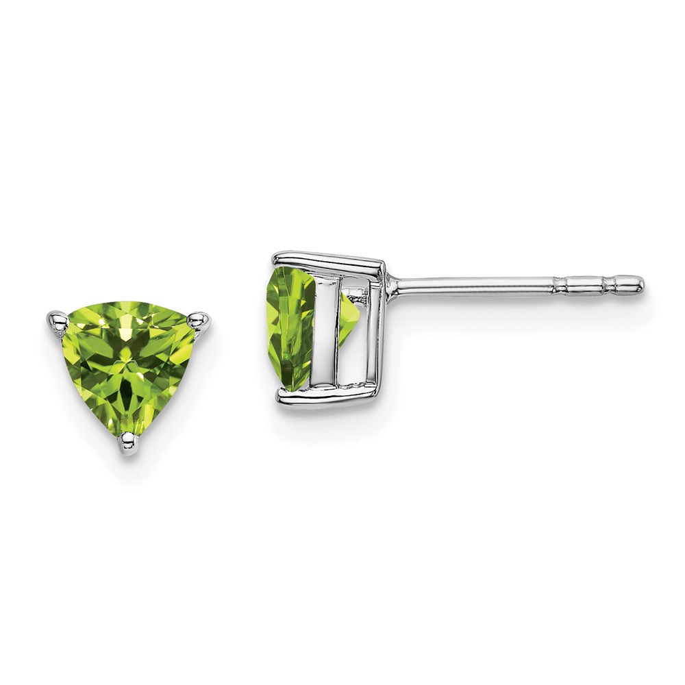 Ohrringe aus 14K Weißgold mit Trillion-Peridot