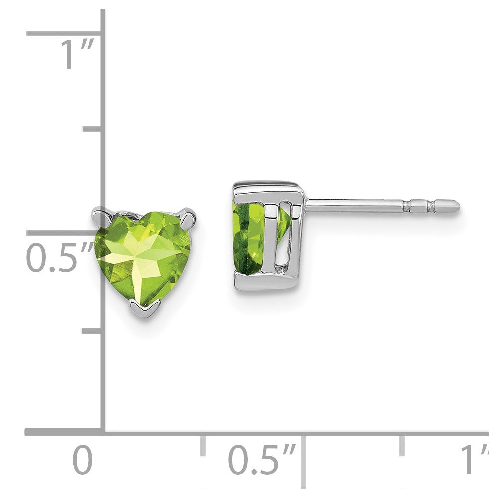 14K Weißgold Peridot-Herz-Ohrringe