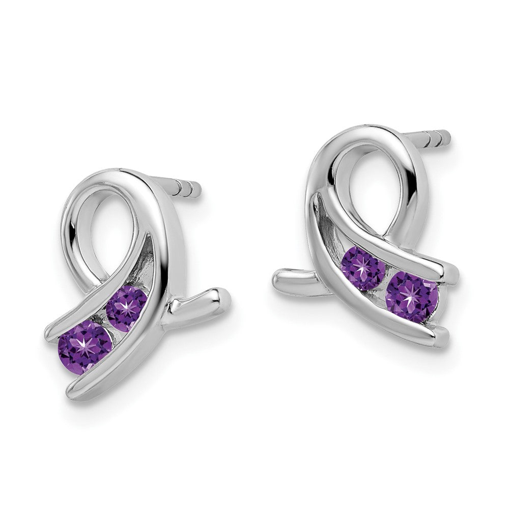 14K Weißgold Ohrringe mit Amethyst