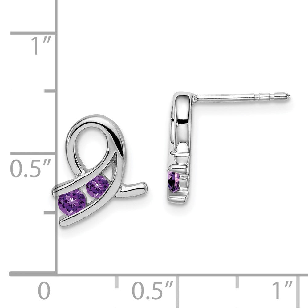 14K Weißgold Ohrringe mit Amethyst