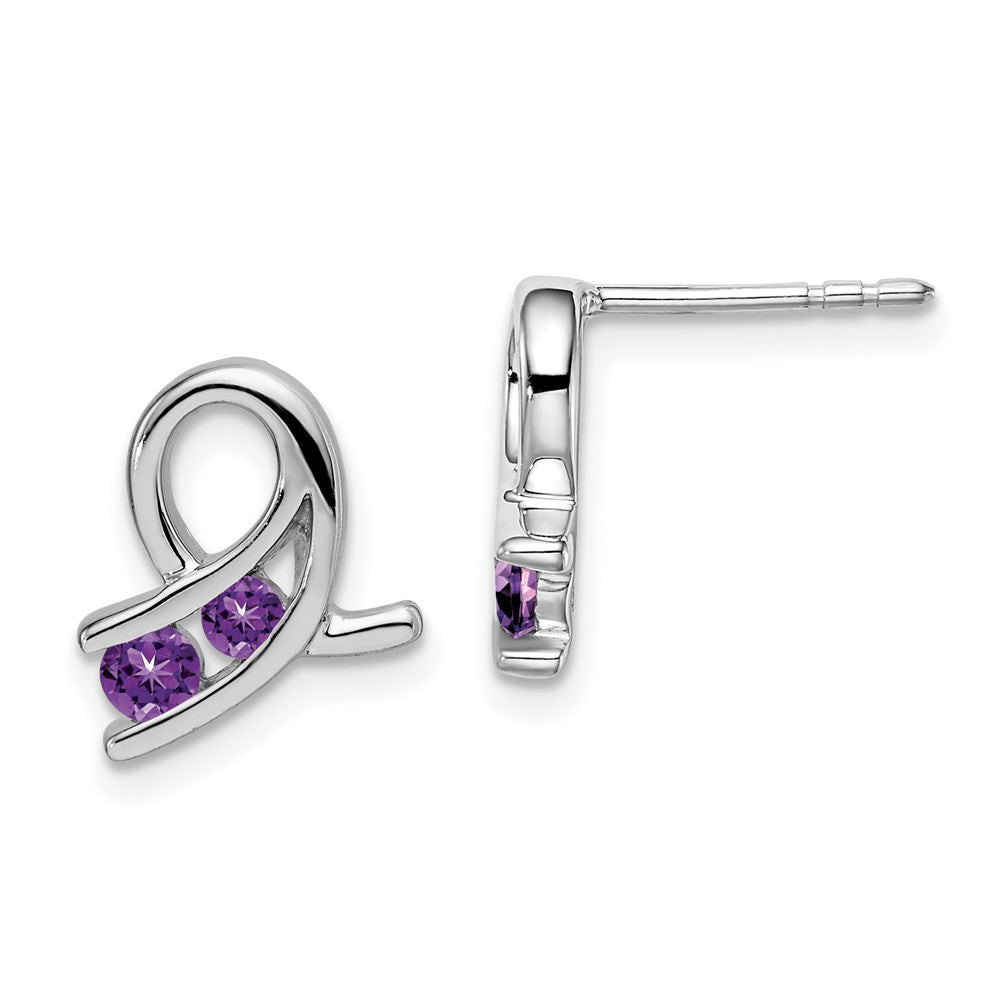 14K Weißgold Ohrringe mit Amethyst