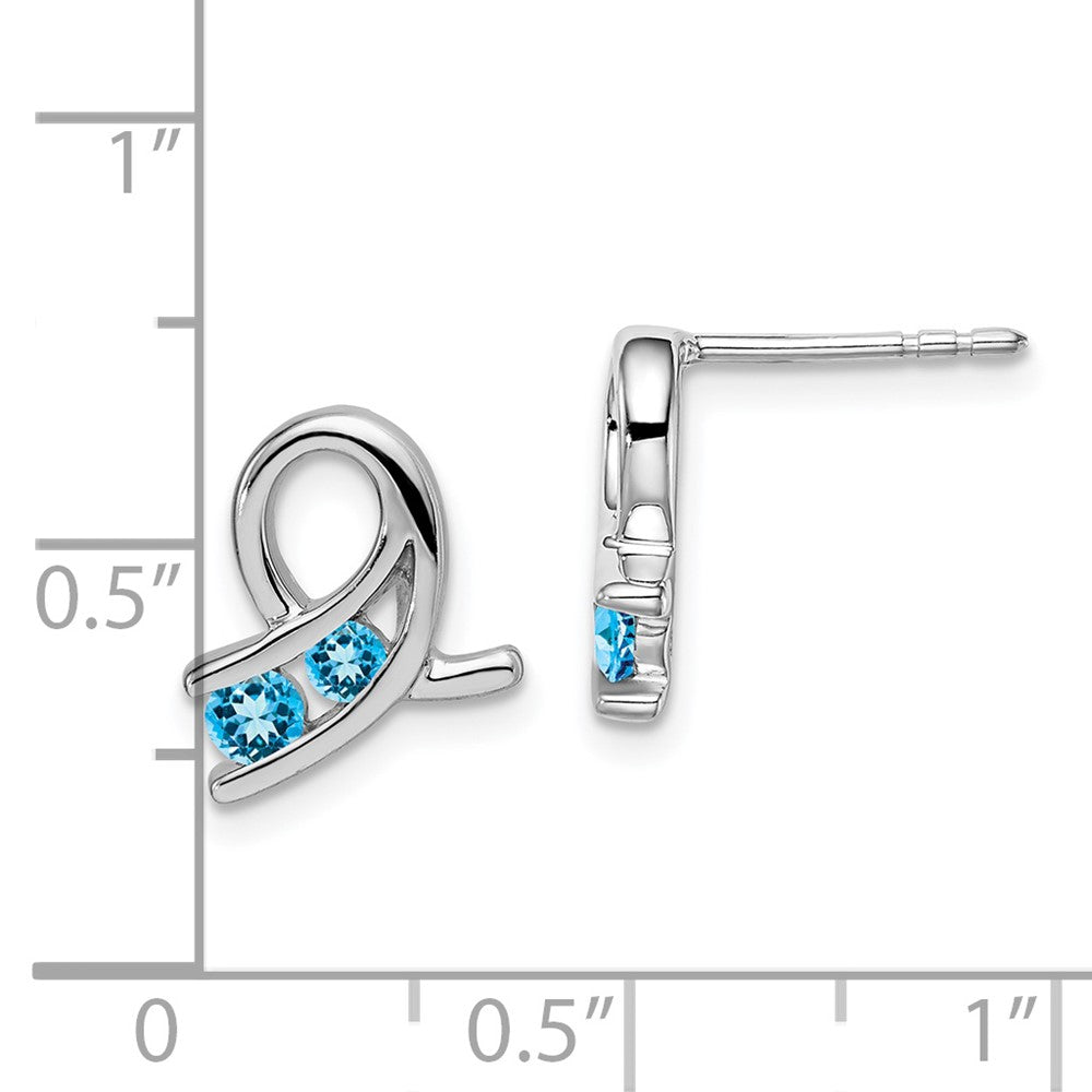 14K Weißgold Ohrringe mit blauem Topas