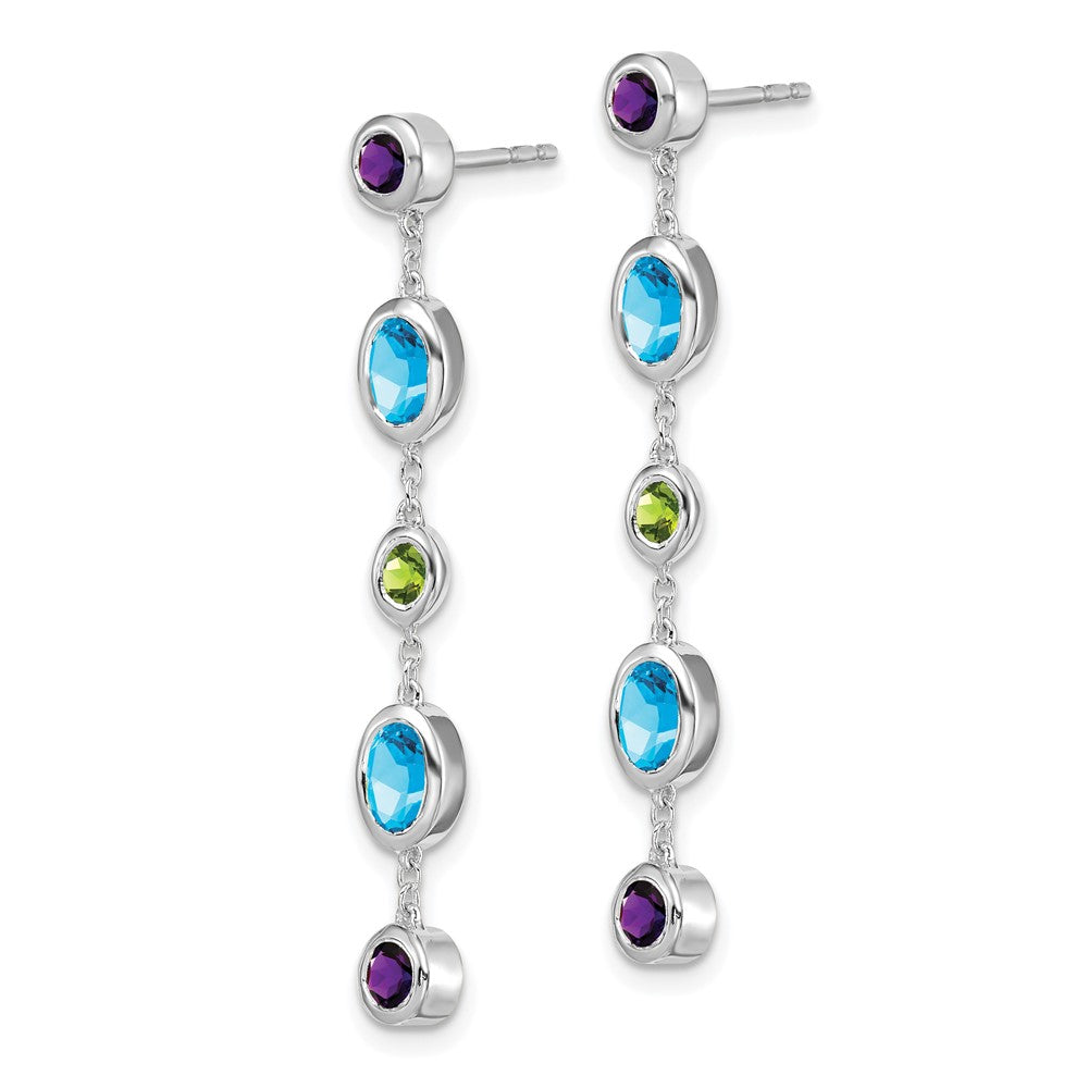 14K Weißgold Amethyst/ Blautopas /peridot Ohrhänger