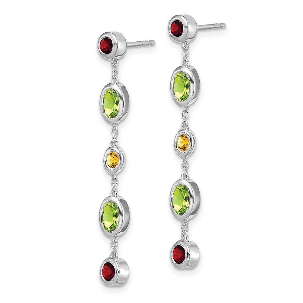 14K Weißgold Granat/peridot/citrine Ohrhänger