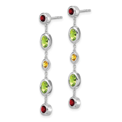 14K Weißgold Granat/peridot/citrine Ohrhänger