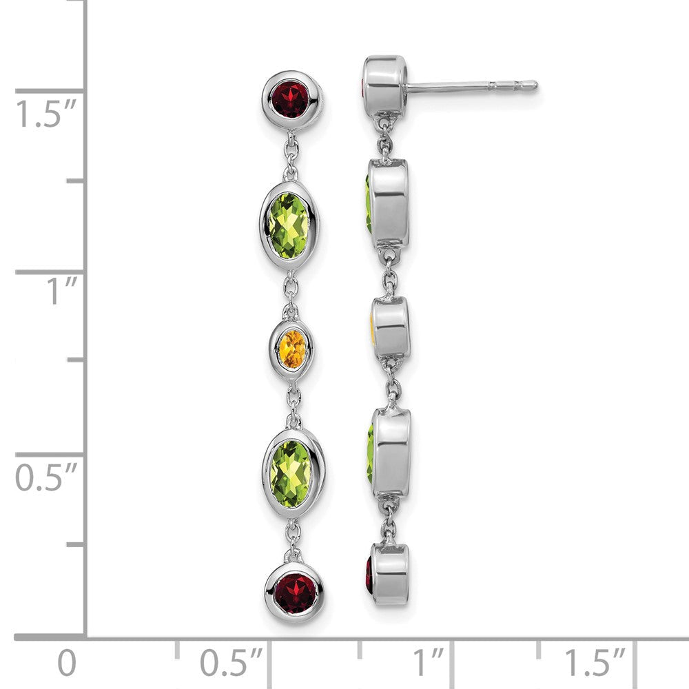 14K Weißgold Granat/peridot/citrine Ohrhänger