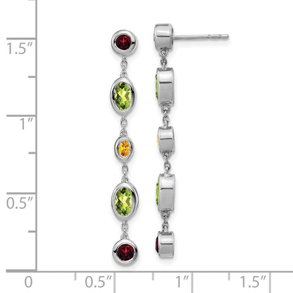 14K Weißgold Granat/peridot/citrine Ohrhänger