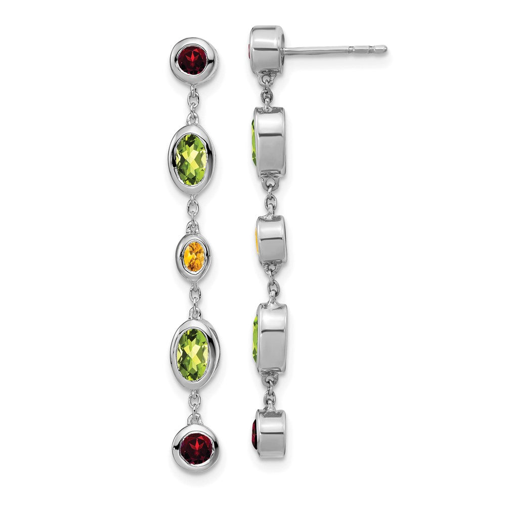 14K Weißgold Granat/peridot/citrine Ohrhänger