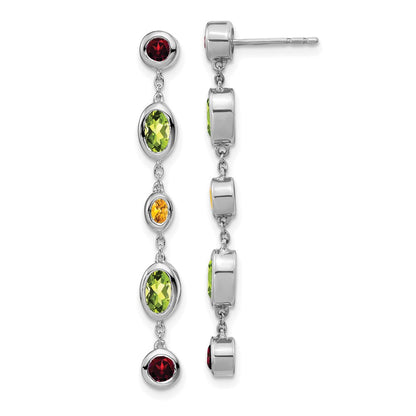 14K Weißgold Granat/peridot/citrine Ohrhänger