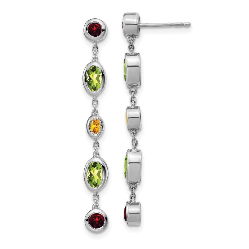 14K Weißgold Granat/peridot/citrine Ohrhänger