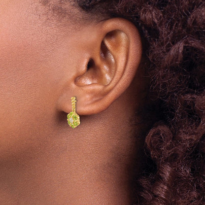 14K Gelbgold Ohrringe mit Peridot und echten Diamanten