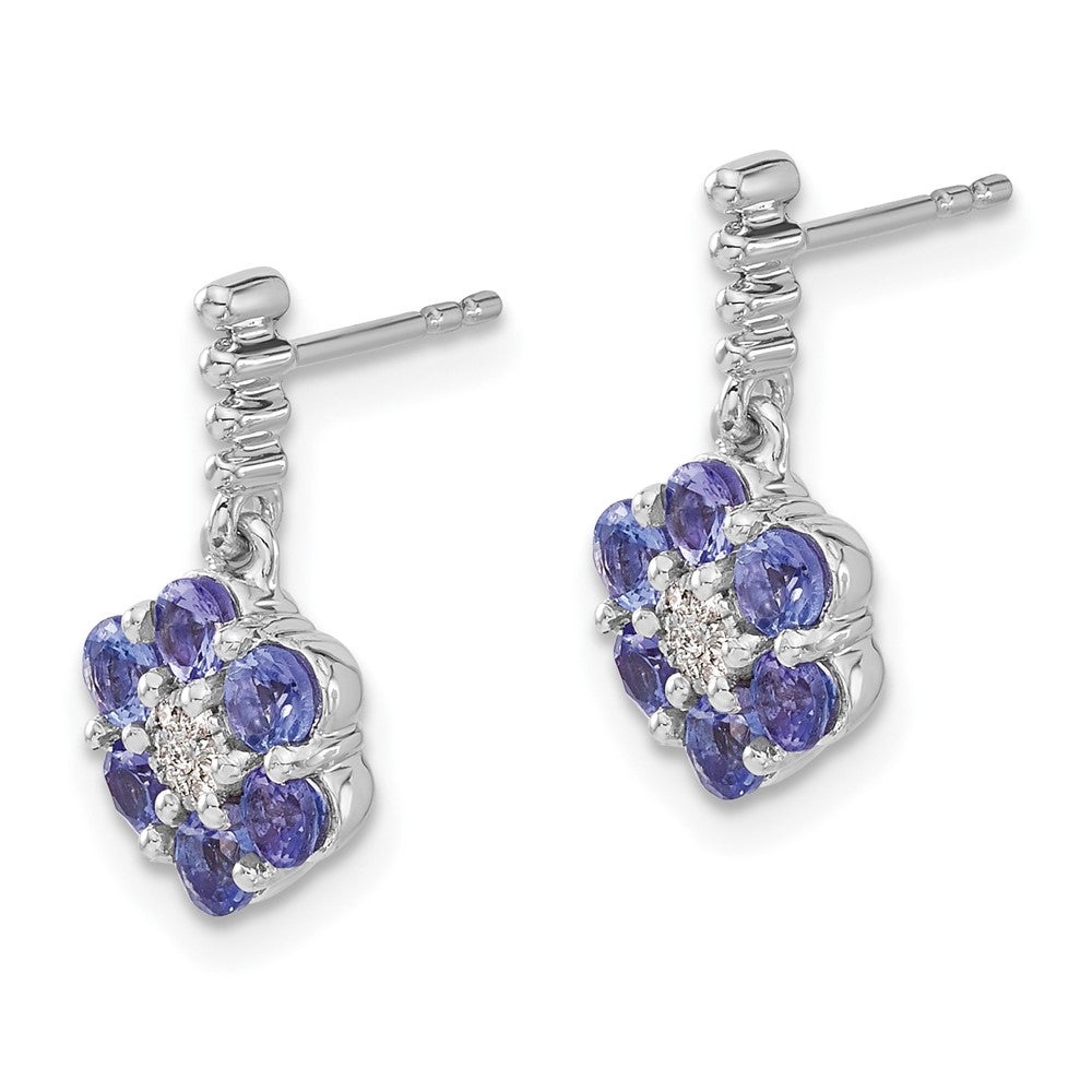 14K Weißgold Tansanit und Diamant Ohrringe