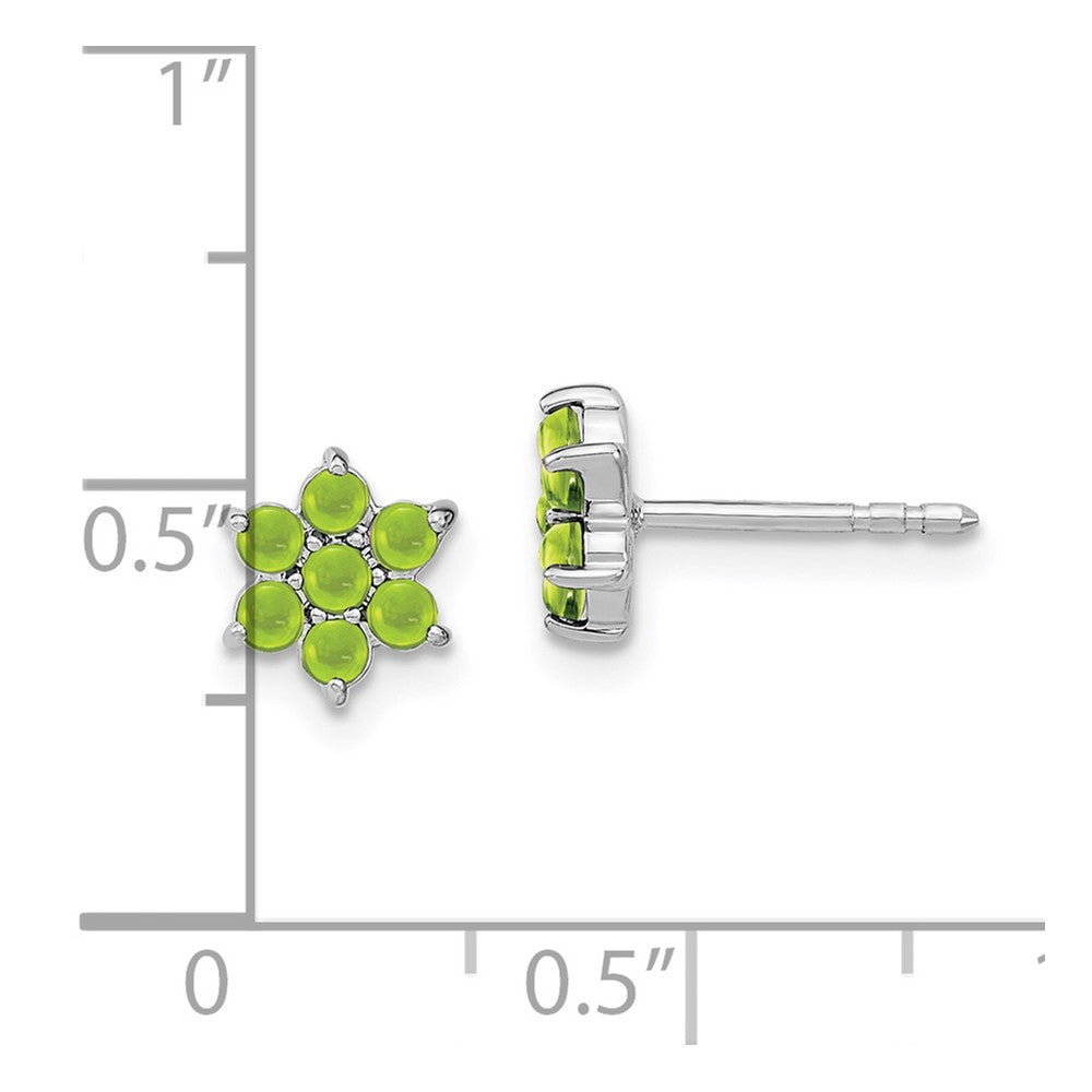 14K Weißgold Ohrstecker mit Peridot-Blüte