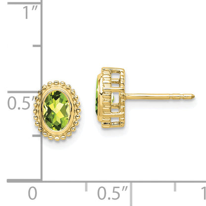 10K Gelbgold Oval Peridot Ohrstecker