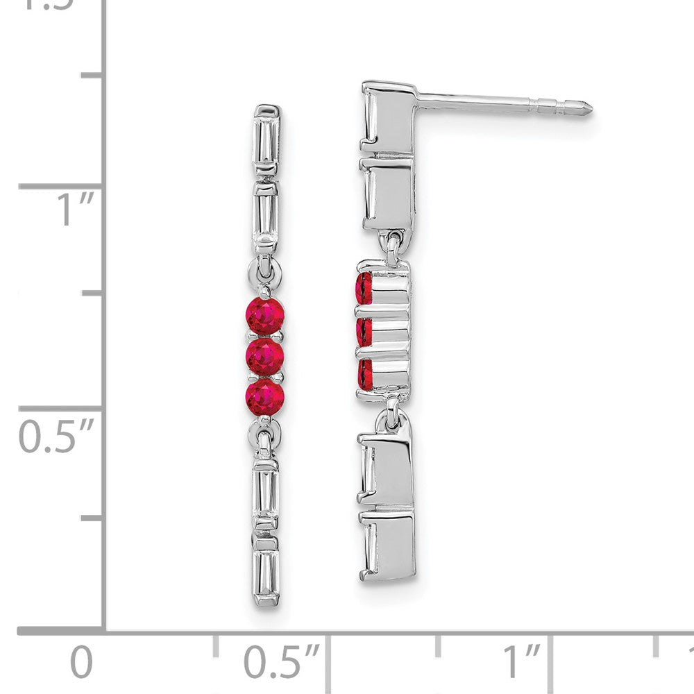 14K Weißgold Rubin- und Echtdiamant-Ohrhänger