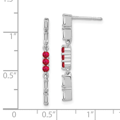 14K Weißgold Rubin- und Echtdiamant-Ohrhänger