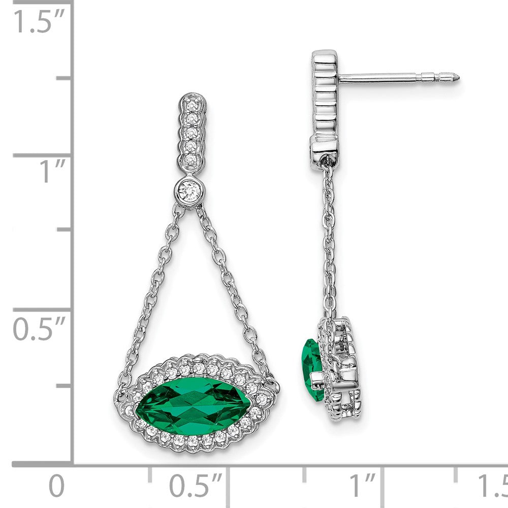 14K Weißgold Ohrringe mit Marquise-Diamant (synthetisch) und echten Diamanten