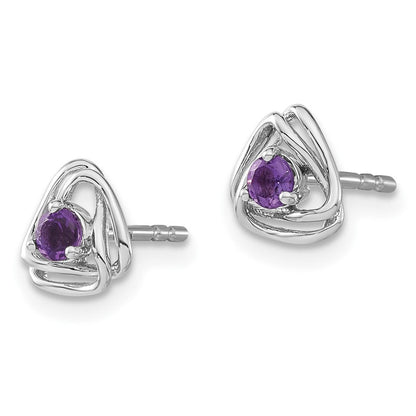 14K Weißgold Amethyst-Ohrstecker
