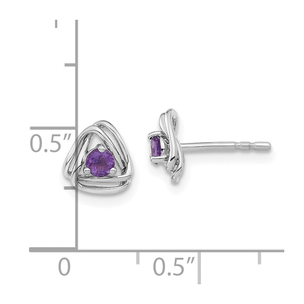14K Weißgold Amethyst-Ohrstecker