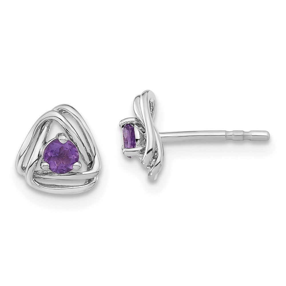 14K Weißgold Amethyst-Ohrstecker