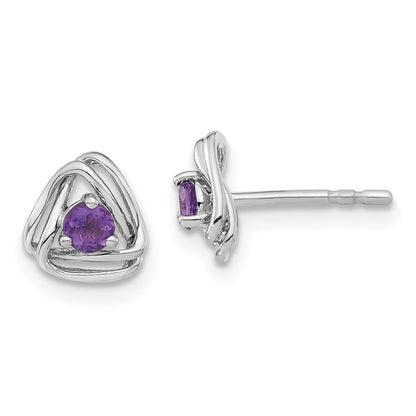 14K Weißgold Amethyst-Ohrstecker