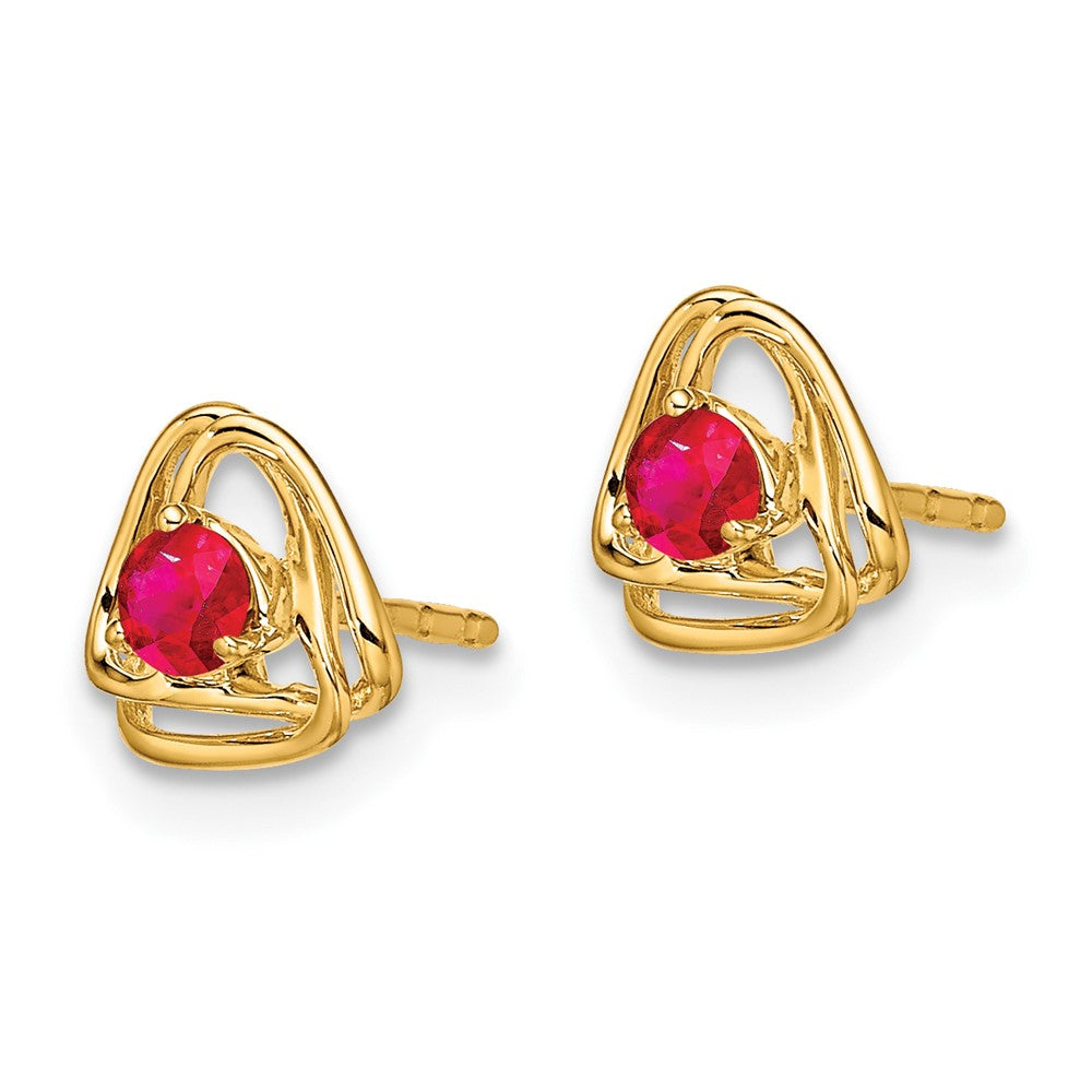 14K Gelbgold Amethyst-Ohrstecker