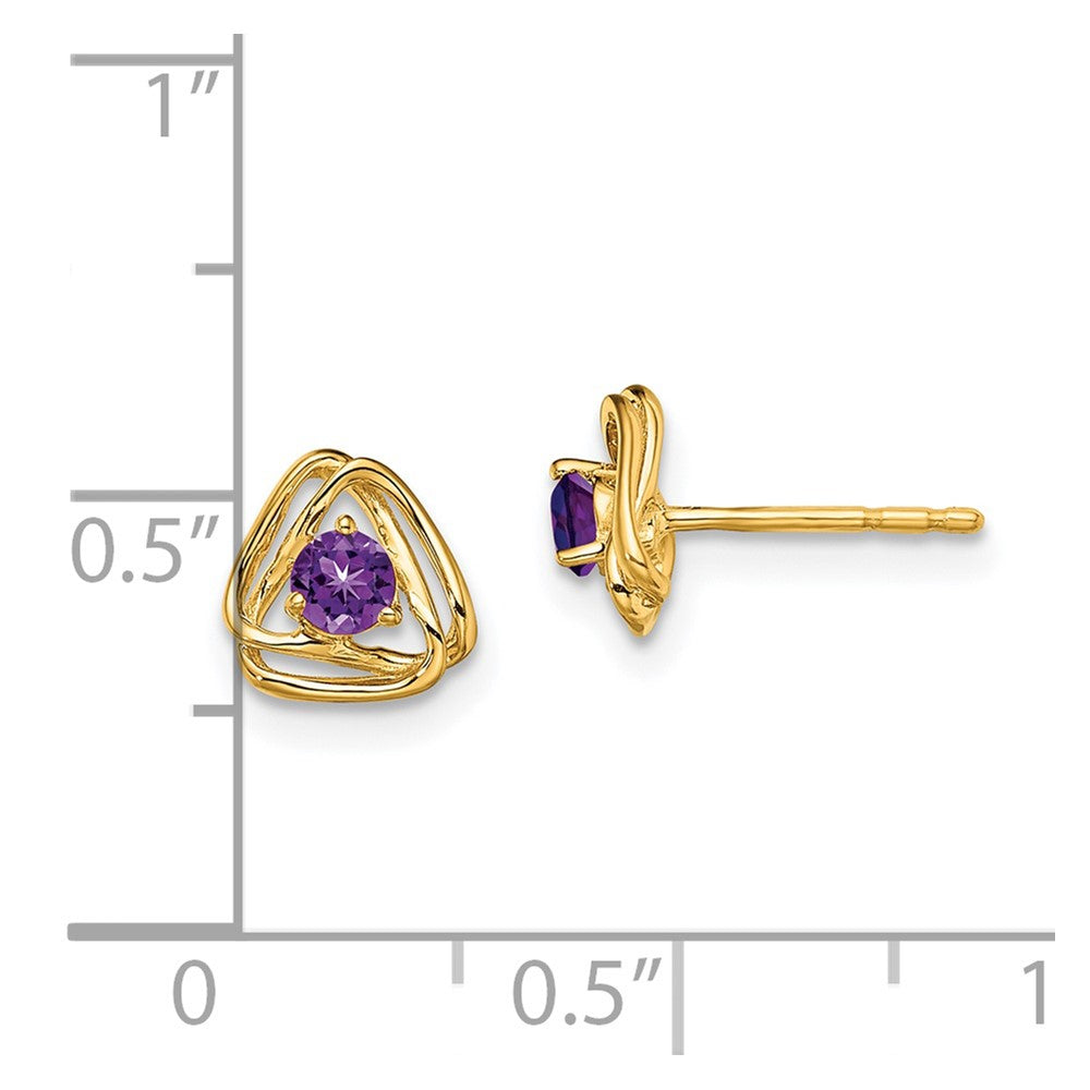 14K Gelbgold Amethyst-Ohrstecker