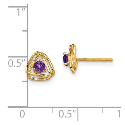14K Gelbgold Amethyst-Ohrstecker