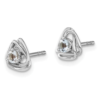 14K Weißgold Aquamarin-Ohrstecker