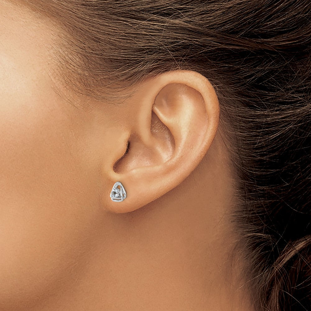 14K Weißgold Aquamarin-Ohrstecker