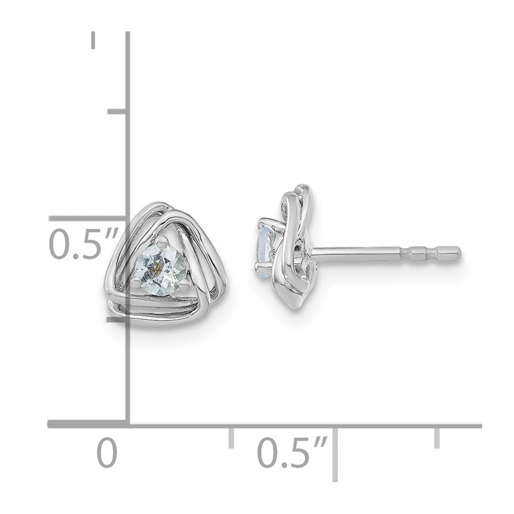 14K Weißgold Aquamarin-Ohrstecker