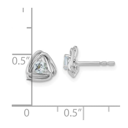 14K Weißgold Aquamarin-Ohrstecker