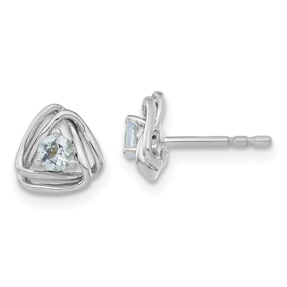14K Weißgold Aquamarin-Ohrstecker