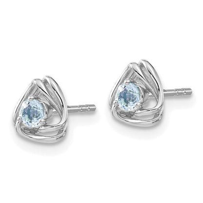 14K Weißgold Ohrstecker mit blauem Topas