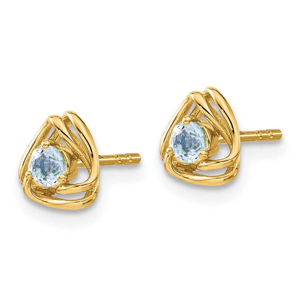 14K Gelbgold Ohrstecker mit blauem Topas