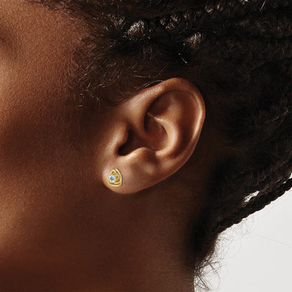14K Gelbgold Ohrstecker mit blauem Topas