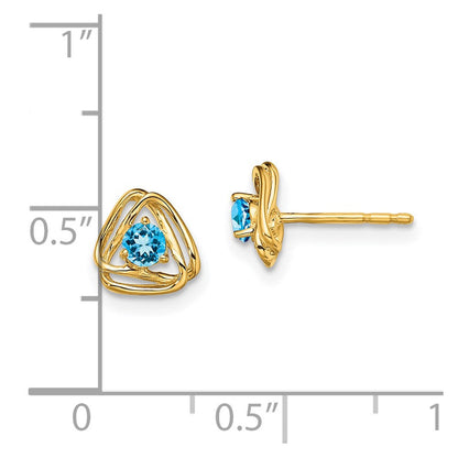 14K Gelbgold Ohrstecker mit blauem Topas