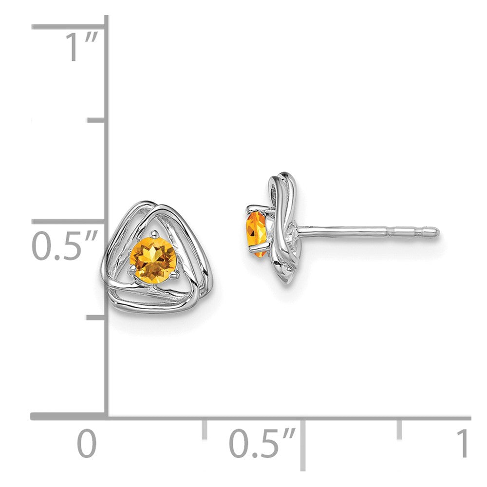 14K Weißgold Citrin-Ohrstecker