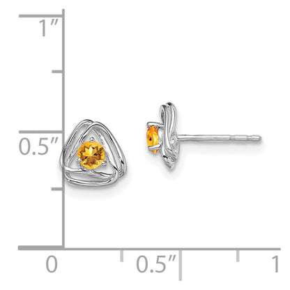 14K Weißgold Citrin-Ohrstecker