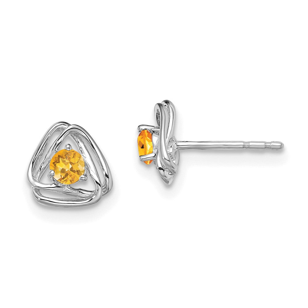 14K Weißgold Citrin-Ohrstecker