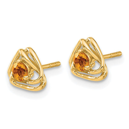 14K Gelbgold Citrin-Ohrstecker