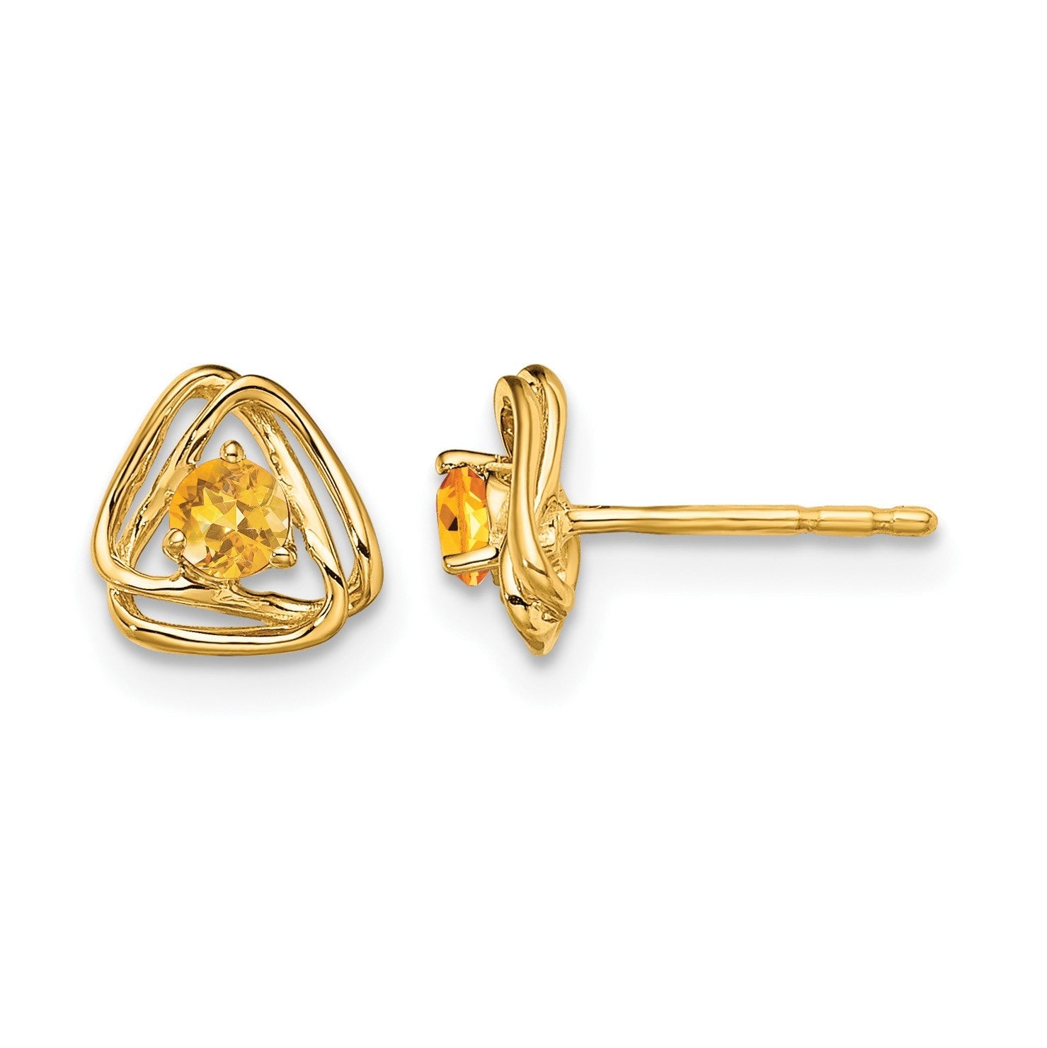 14K Gelbgold Citrin-Ohrstecker