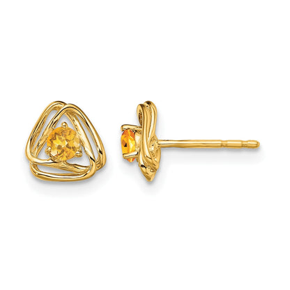 14K Gelbgold Citrin-Ohrstecker