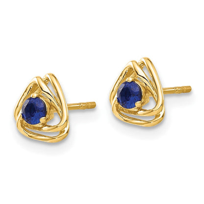 14K Gelbgold Zuchtsaphir-Ohrstecker