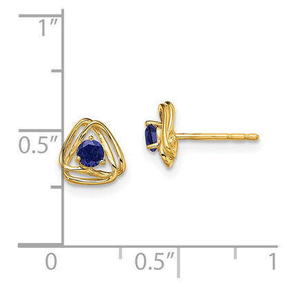 14K Gelbgold Zuchtsaphir-Ohrstecker
