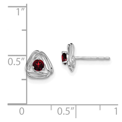 Ohrstecker aus 14K Weißgold mit Granat