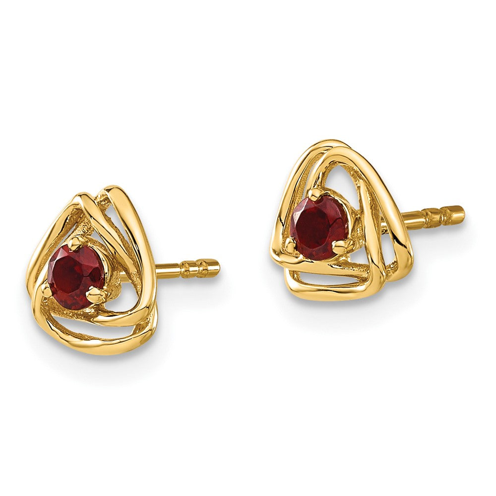 14K Gelbgold Ohrstecker mit Granat