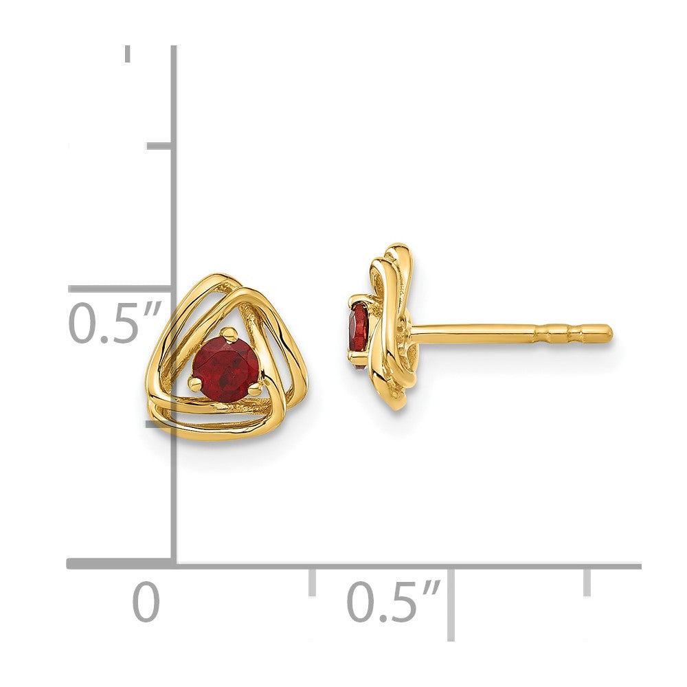 14K Gelbgold Ohrstecker mit Granat